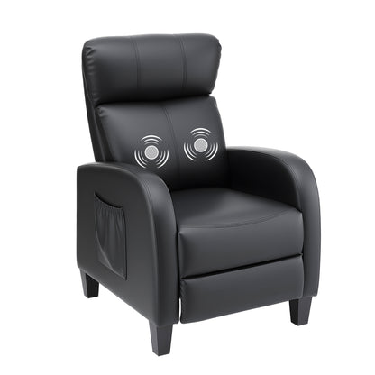 Black Artiss massage recliner chair for adults, featuring plush PU leather and a comfortable armchair design.