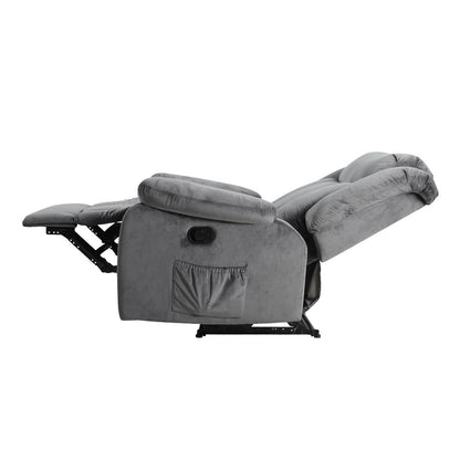 Hlpmedical Artiss electric recliner chair in grey velvet with massage and heating features, lounge sofa style for comfort.