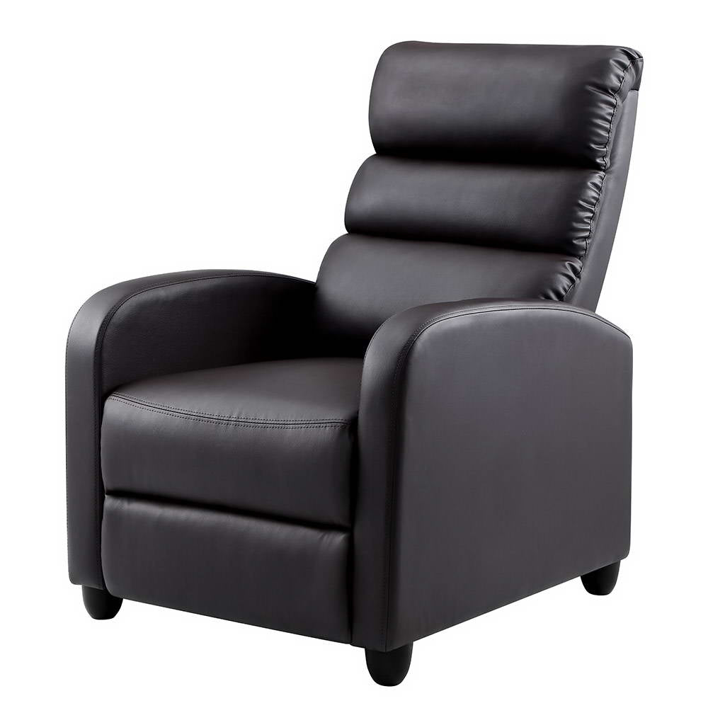 Brown faux leather Artiss recliner armchair with plush cushioning and modern design, ideal for comfortable seating in living spaces.