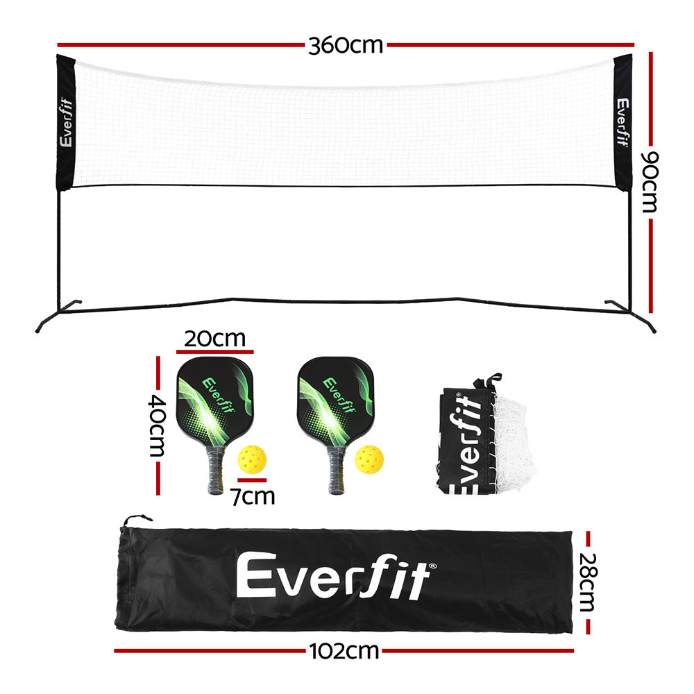 Everfit 3.6M portable badminton tennis net with adjustable height, part of Hlpmedical sports & fitness volleyball kit, suitable for outdoor play.