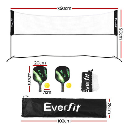 Everfit 3.6M portable badminton tennis net with adjustable height, part of Hlpmedical sports & fitness volleyball kit, suitable for outdoor play.