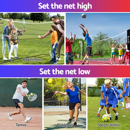 Hlpmedical Everfit portable badminton, tennis, volleyball net with adjustable height for sports and fitness activities.