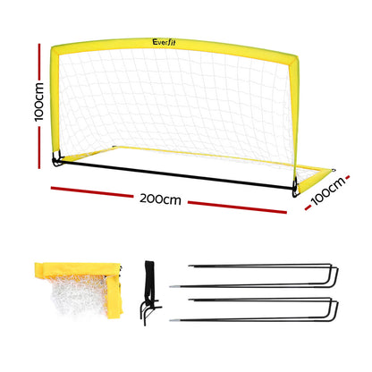 Portable 2m soccer goal net by Hlpmedical for sports training, featuring rebounder design for soccer practice and ball control.