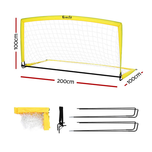 Portable 2m soccer goal net by Hlpmedical for sports training, featuring rebounder design for soccer practice and ball control.