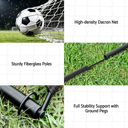 Everfit 2m portable soccer goal net with rebounder for sports training, used for soccer practice and ball control drills.