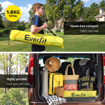 Everfit 2m portable soccer goal net with rebounder for sports training, designed for soccer practice and ball sports.