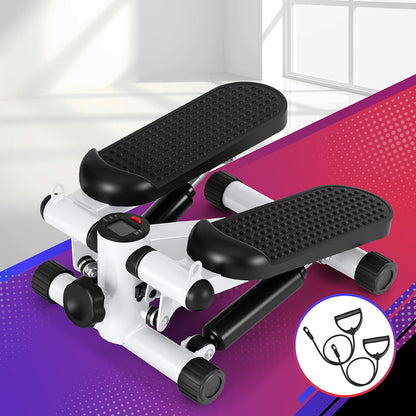 White Everfit mini stepper with resistance rope for home exercise, compact gym equipment for aerobic workouts by Hlpmedical.