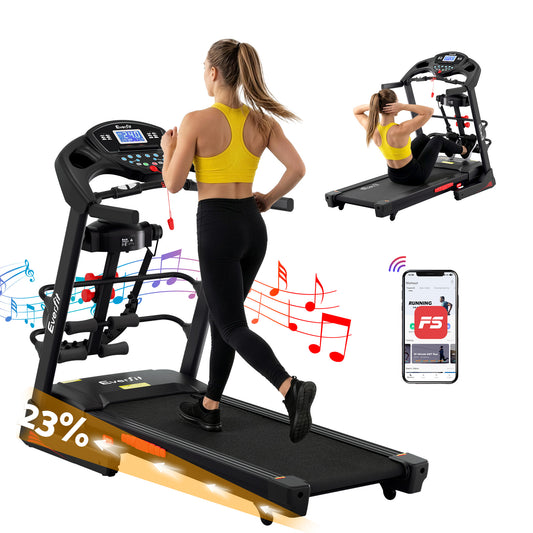 Hlpmedical Everfit electric treadmill with 480mm running belt, home gym fitness machine and built-in massager in a modern design