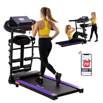 Hlpmedical Everfit electric treadmill with 400mm belt, home gym exercise machine and integrated massager, for fitness and cardio workouts