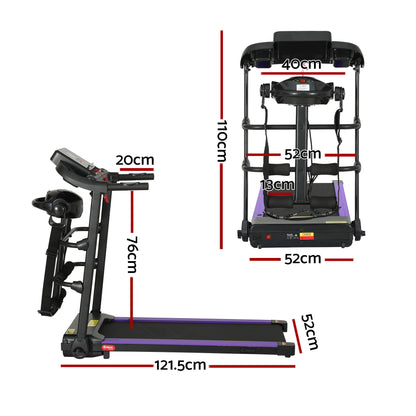 Hlpmedical Everfit electric treadmill for home gym, featuring a 400mm running surface and built-in massager for fitness and relaxation.