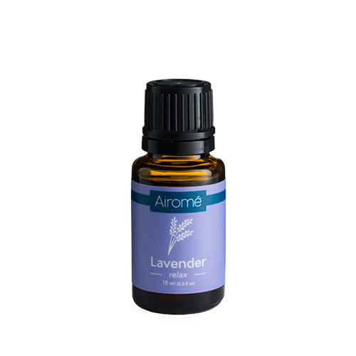 Bottle of Hlpmedical lavender essential oil, used for massage and relaxation, with a clear label and natural lavender imagery.