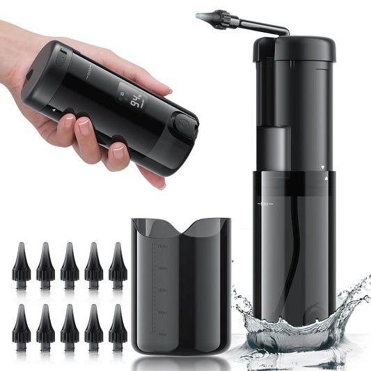 Electric Ear Cleaner with 5 Modes – Rechargeable Ear Irrigator with LCD Display, Foldable Nozzle, and Soft Silicone Tips for Safe Earwax Removal at Home or Travel (Black)