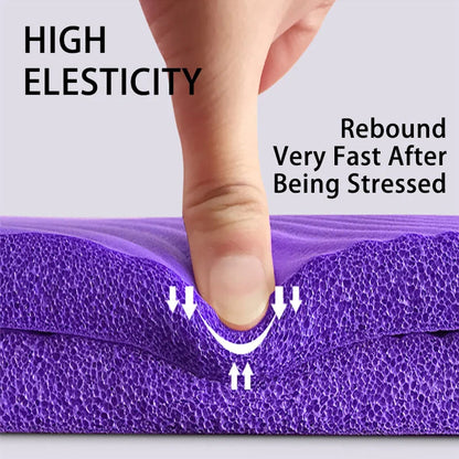 Thickened anti-slip yoga mat by Hlpmedical, suitable for exercise and Pilates, with textured foam surface for stability and comfort.