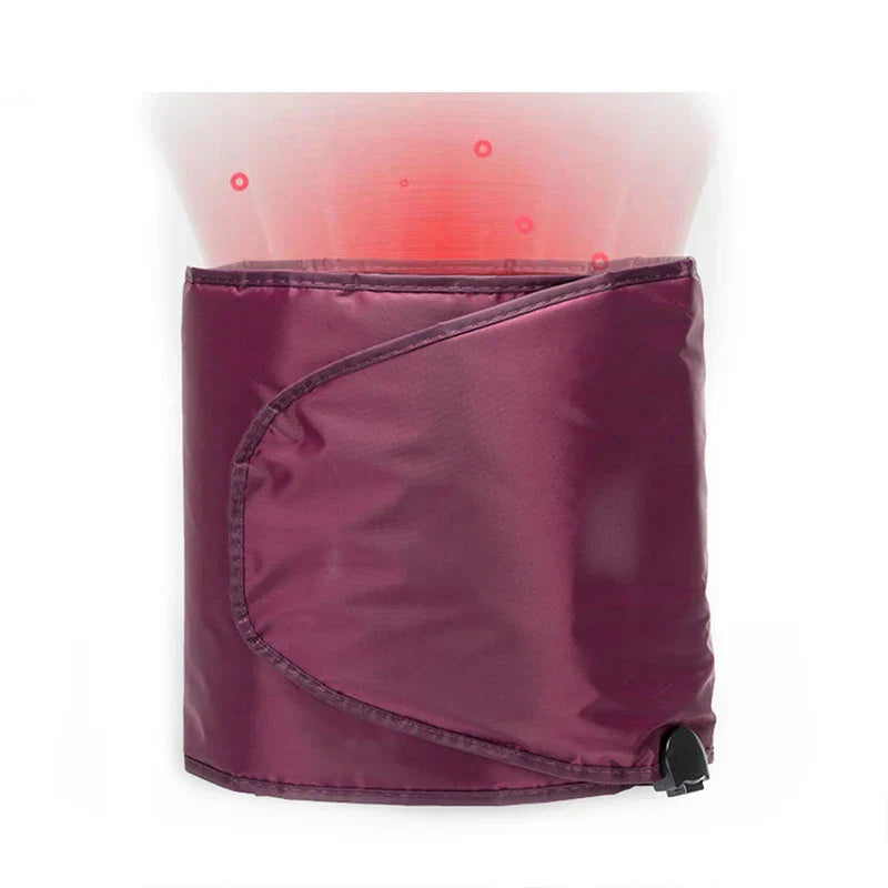 Hlpmedical electric infrared sauna heating belt on waist, slim and flexible design for relaxation and muscle warmth.