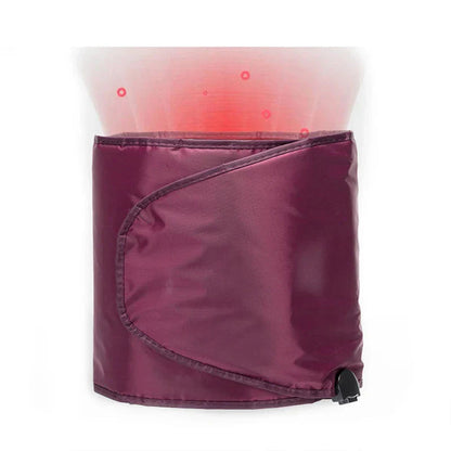 Hlpmedical electric infrared sauna heating belt on waist, slim and flexible design for relaxation and muscle warmth.