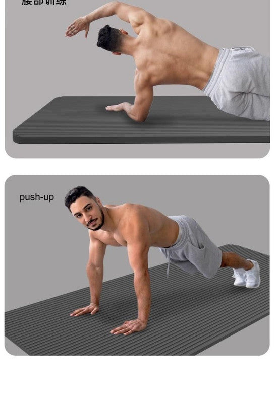 Hlpmedical 20mm thick shock-absorbing yoga mat for exercise and Pilates, with non-slip surface and cushioned comfort.
