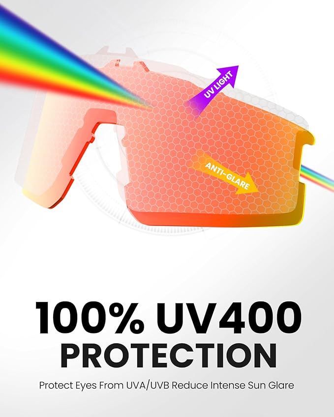 OutdoorMaster Hawk II polarized sports sunglasses with white frame and Revo Red Cat.3 lenses, UV400 protection for cycling and outdoor activities.