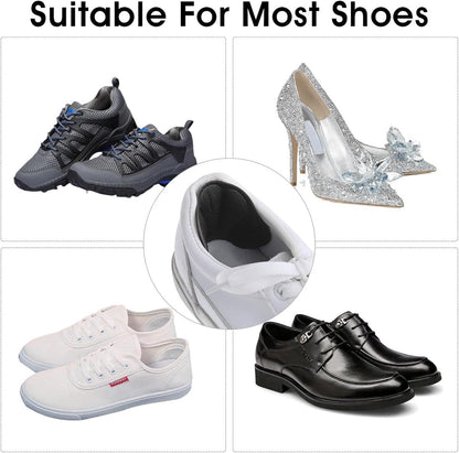 Hlpmedical 4-pair anti-slip heel soles for high heels and dress shoes with self-adhesive, unisex heel protectors for foot safety.