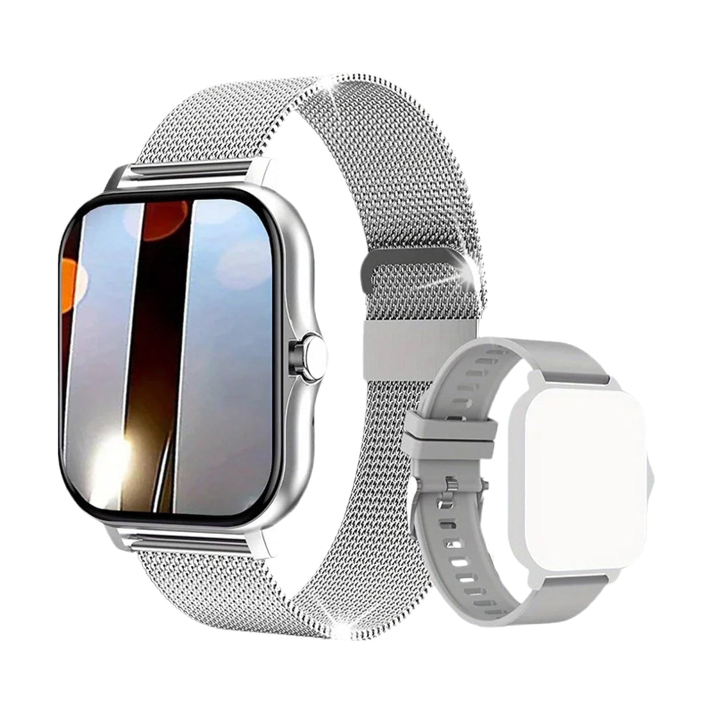 Hlpmedical smartwatch with full touch screen, call function, fitness and sleep tracking, waterproof design for Android and iPhone.