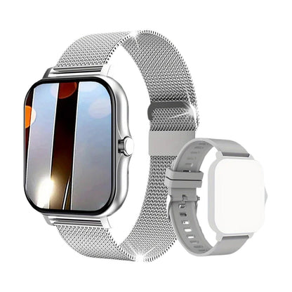 Hlpmedical smartwatch with full touch screen, call function, fitness and sleep tracking, waterproof design for Android and iPhone.