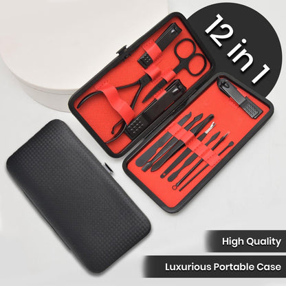 Hlpmedical 12-piece manicure and pedicure kit for babies and kids with grooming tools in a compact set