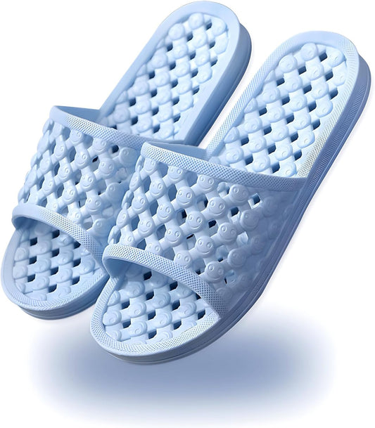 Hlpmedical men's and women's shower shoes with quick-drying, non-slip cushioned soles, indoor and outdoor soft platform slippers.
