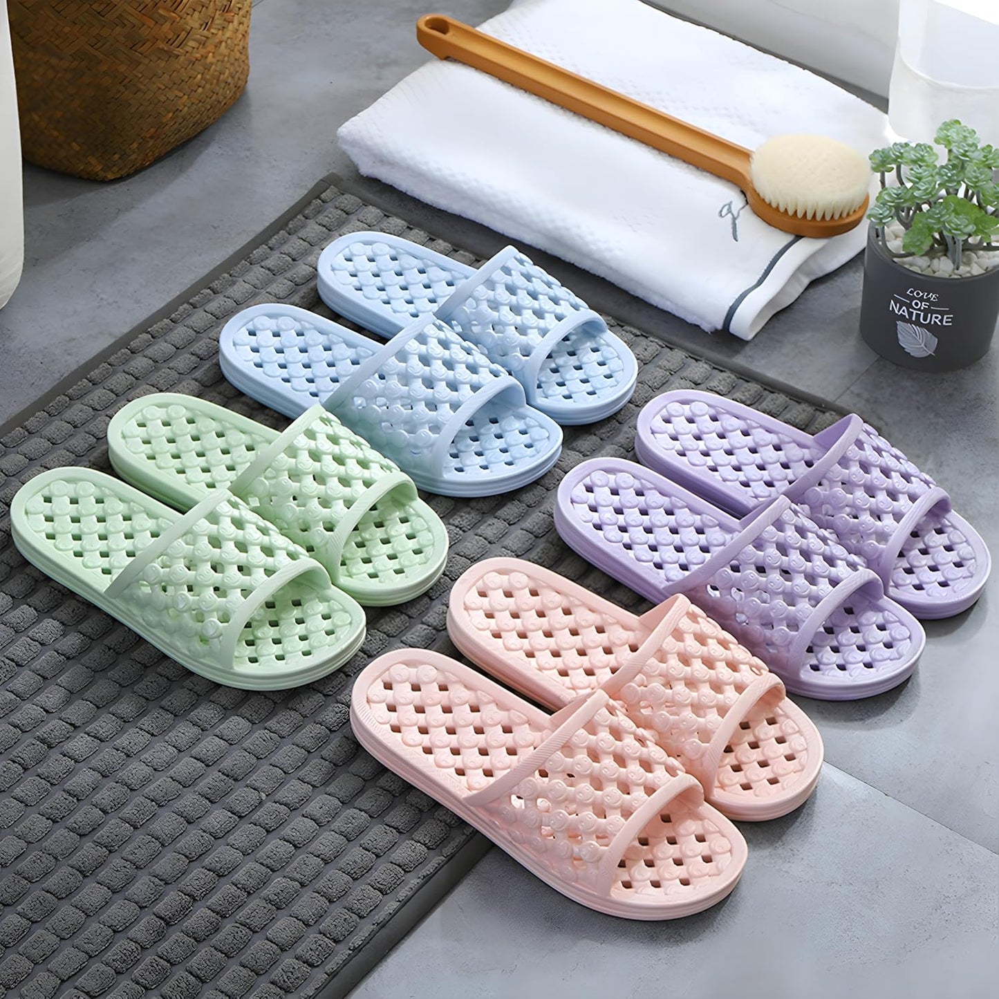 Hlpmedical men's and women's quick-drying shower slippers with cushioned soles, non-slip indoor outdoor bathroom sandals.