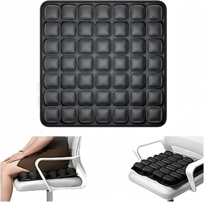 Hlpmedical 3D Air Cell Travel Cushion, inflatable seat pad for airplane, car, office chair, and wheelchair comfort.