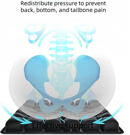Hlpmedical 3D Air Cell Travel Cushion inflatable seat cushion for airplane, car, office chair, and wheelchair use.