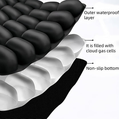 Hlpmedical 3D Air Cell Travel Cushion, inflatable seat cushion for airplane, car, office, and wheelchair comfort.