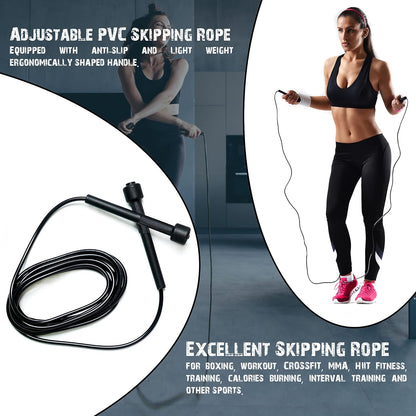 Adult skipping rope with non-slip handles from Hlpmedical, adjustable for fitness, cardio, fat burning, and boxing workouts.
