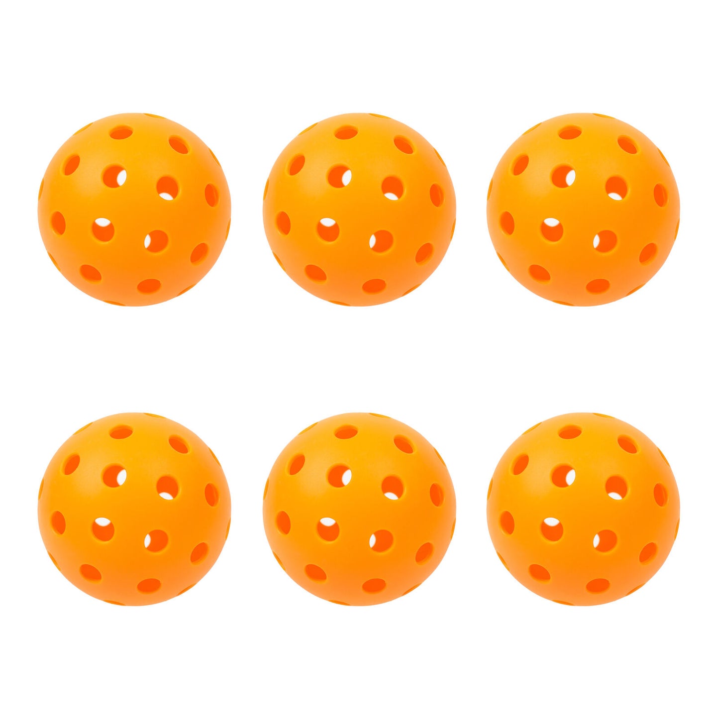 Six Hlpmedical Precision Aerodynamic 40 Hole Design Pickleball Balls for outdoor and indoor pickleball gameplay.