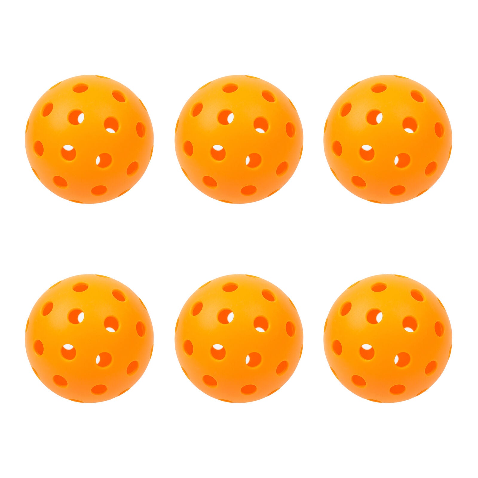 Six Hlpmedical Precision Aerodynamic 40 Hole Design Pickleball Balls for outdoor and indoor pickleball gameplay.