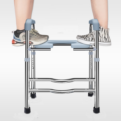 Hlpmedical raised toilet seat riser with arms for elderly and handicap, fits 64-74cm, providing support and comfort in bathroom.
