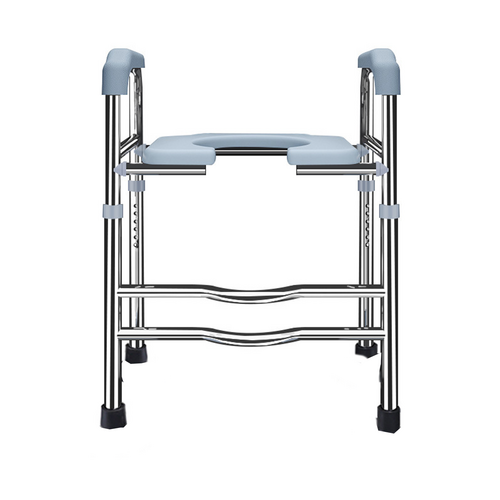 Hlpmedical raised toilet seat riser with arms, 64-74cm height, for elderly and handicap bathroom support, in a bathroom setting