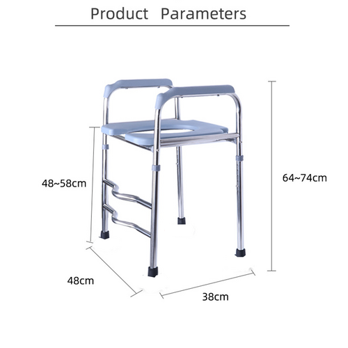 Raised toilet seat riser with arms for elderly and handicap, Hlpmedical 64-74cm bathroom support and safety aid