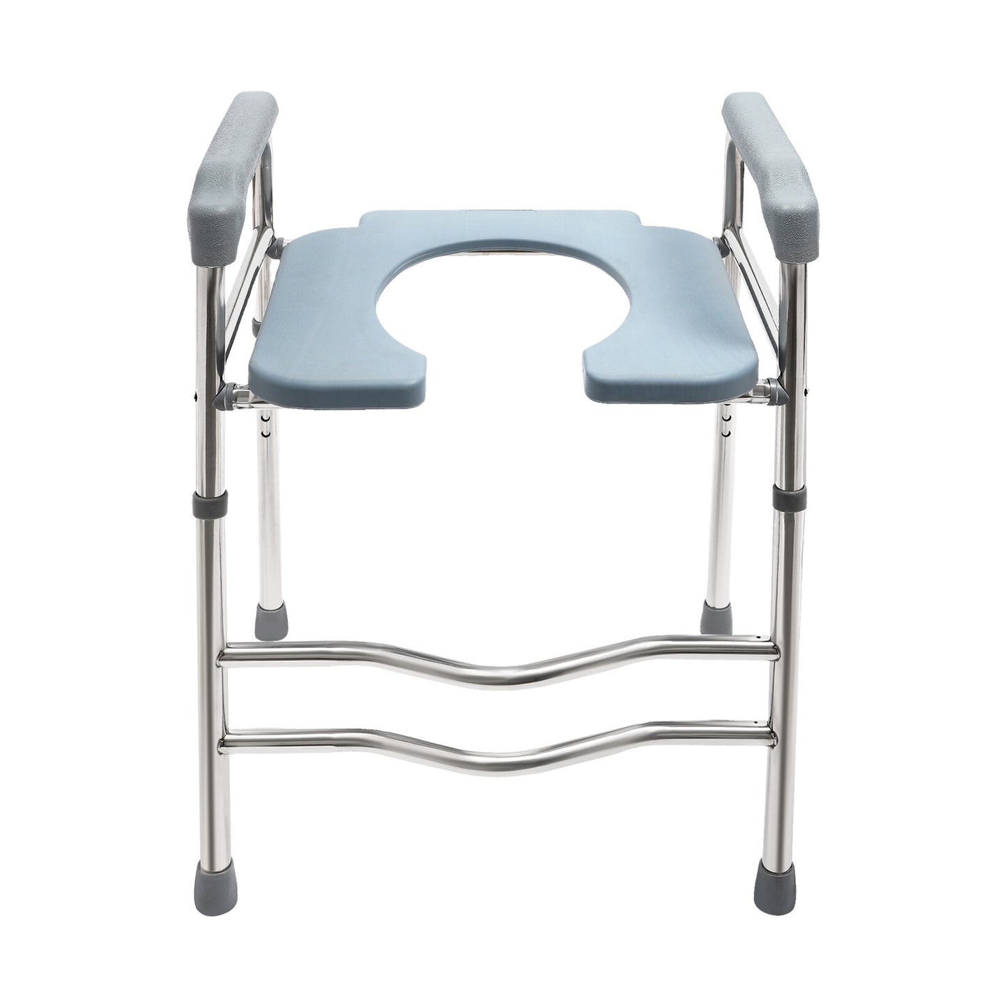 Hlpmedical raised toilet seat riser with arms for elderly and handicap, 64-74cm height, in a bathroom setting