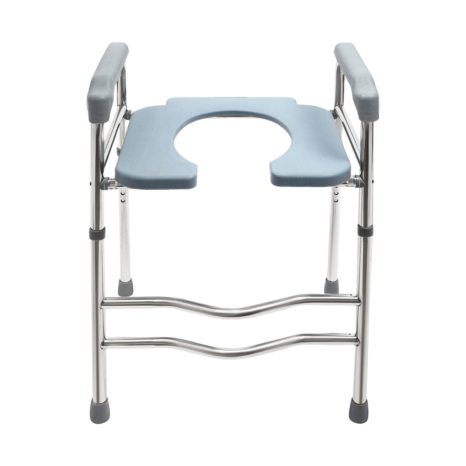 Hlpmedical raised toilet seat riser with arms for elderly and handicap, 64-74cm height, in a bathroom setting