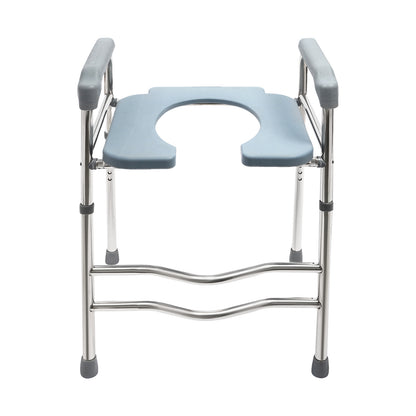Hlpmedical raised toilet seat riser with arms for elderly and handicap, 64-74cm height, in a bathroom setting
