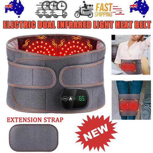 Hlpmedical electric dual infrared heat back massager with lumbar support belt for soothing massage and pain relief.
