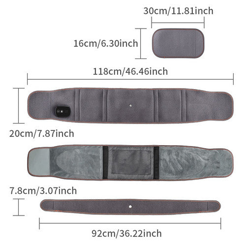 Hlpmedical electric dual infrared heat back massager with lumbar support belt, designed for pain relief and relaxation.