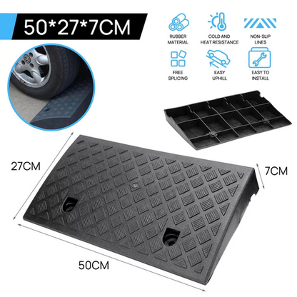 Heavy-duty AU curb ramp by Hlpmedical for trucks, wheelchairs, cars, and motorbikes, designed to ease vehicle and wheelchair access.