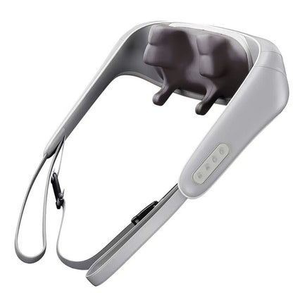 Hlpmedical 5D neck and shoulder massager with heat, deep kneading, gray color for pain relief and relaxation.