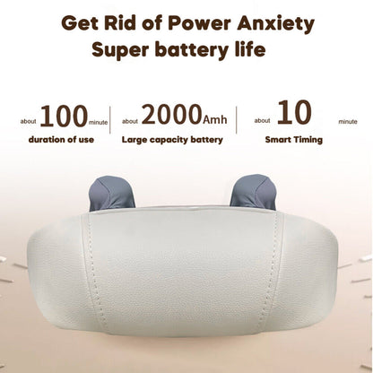 Grey 5D neck and shoulder massager with heat from Hlpmedical, featuring deep kneading massage for pain relief and relaxation.