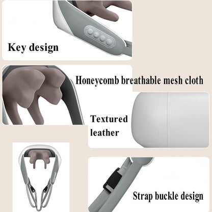 Hlpmedical 5D massage device for neck and shoulders with heat, deep kneading grey massager for pain relief and relaxation.