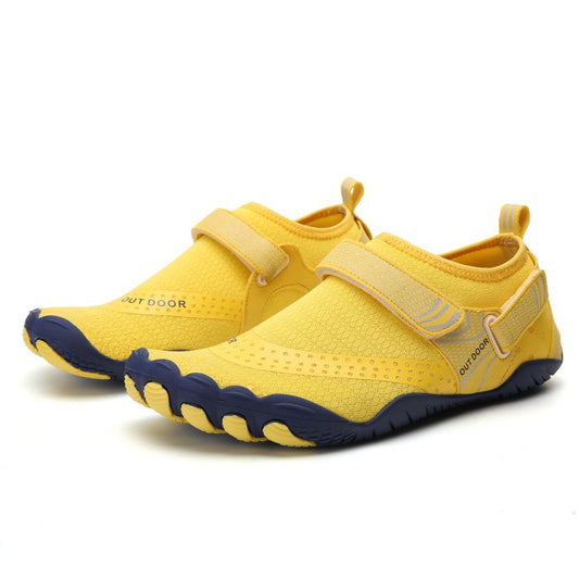 Yellow women's water shoes by Hlpmedical, quick-dry aqua sports shoes for barefoot water activities, size EU38 / US5.