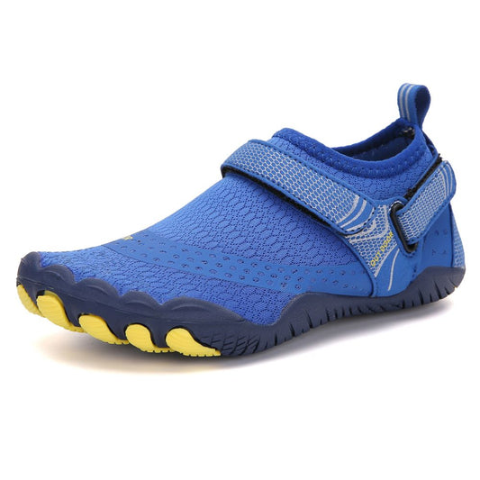 Kids water shoes by Hlpmedical in Klein blue, featuring quick-dry, barefoot design for boys and girls, size US4/EU36.