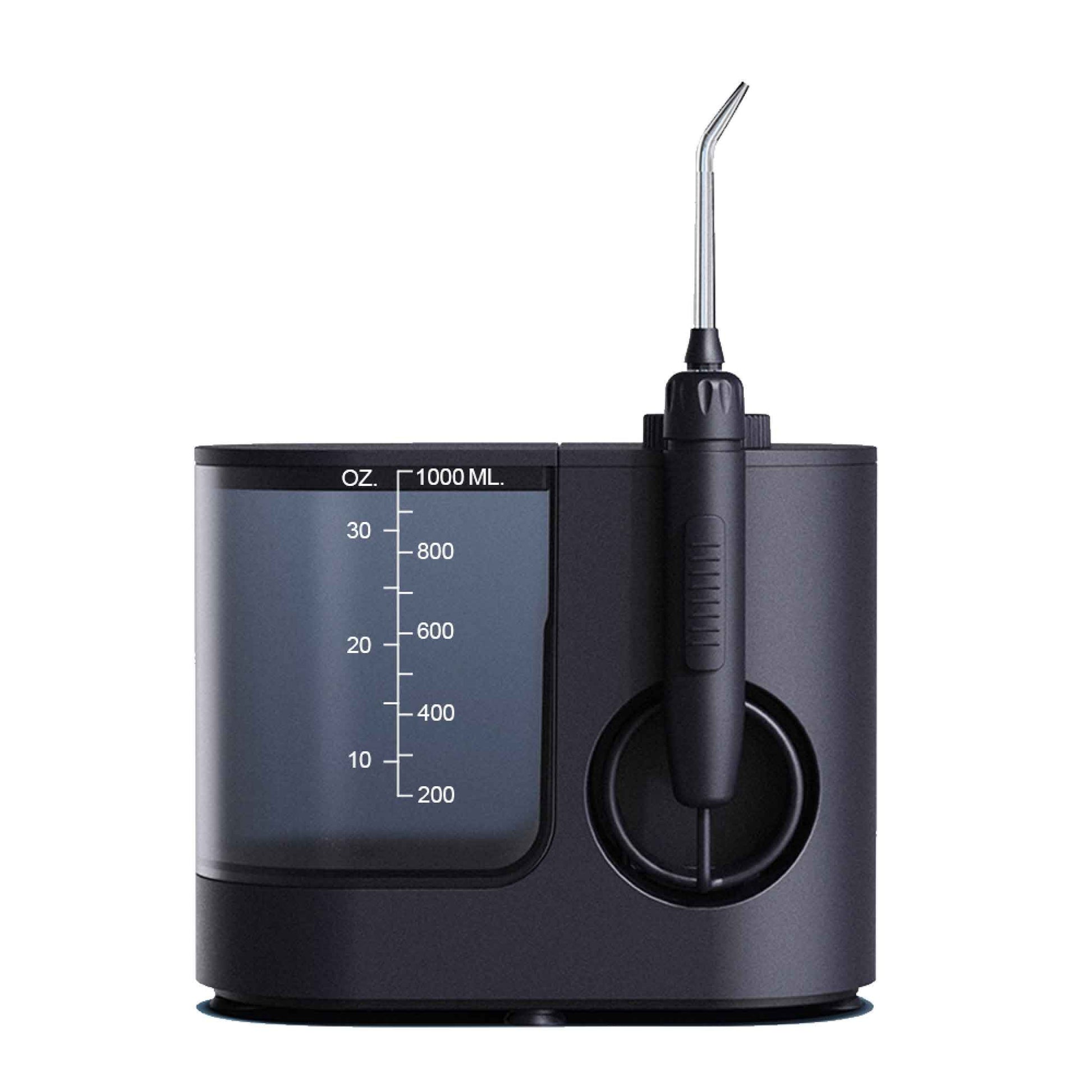 Hlpmedical Orku 1000ml electric water flosser in black with adjustable pressure for effective oral hygiene.