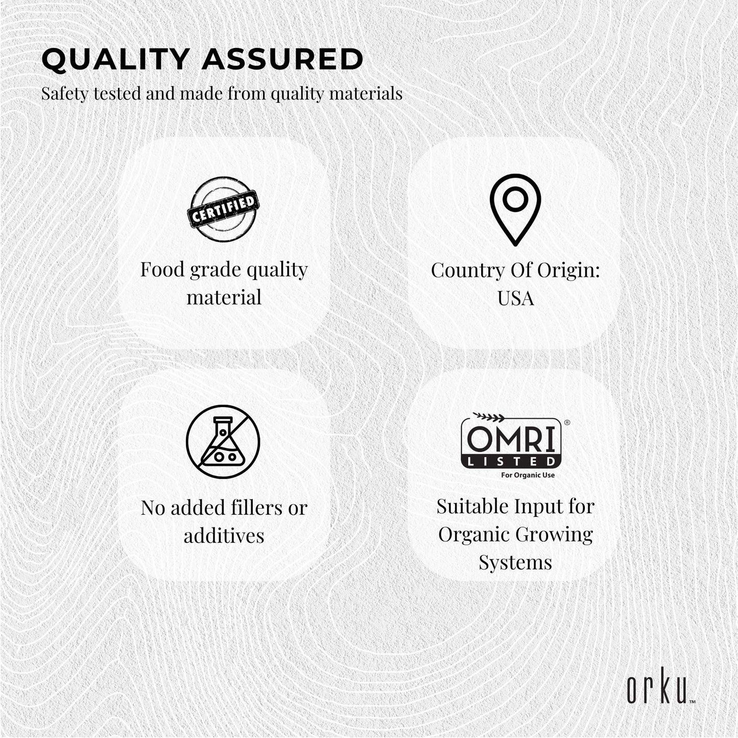 Hlpmedical Orku 50g food grade diatomaceous earth powder, fine fossil shell flour for health and supplement use.