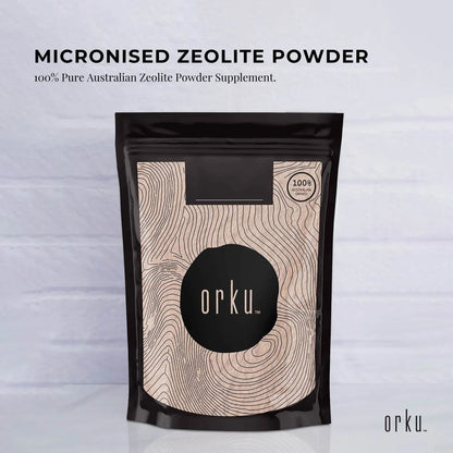 2kg of Hlpmedical micronized Zeolite powder, volcanic Clinoptilolite mineral for health and detox supplements in a resealable bag.